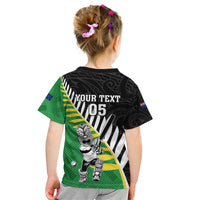 Custom New Zealand Central Districts Cricket Kid T Shirt With Maori Pattern LT05 - Polynesian Pride