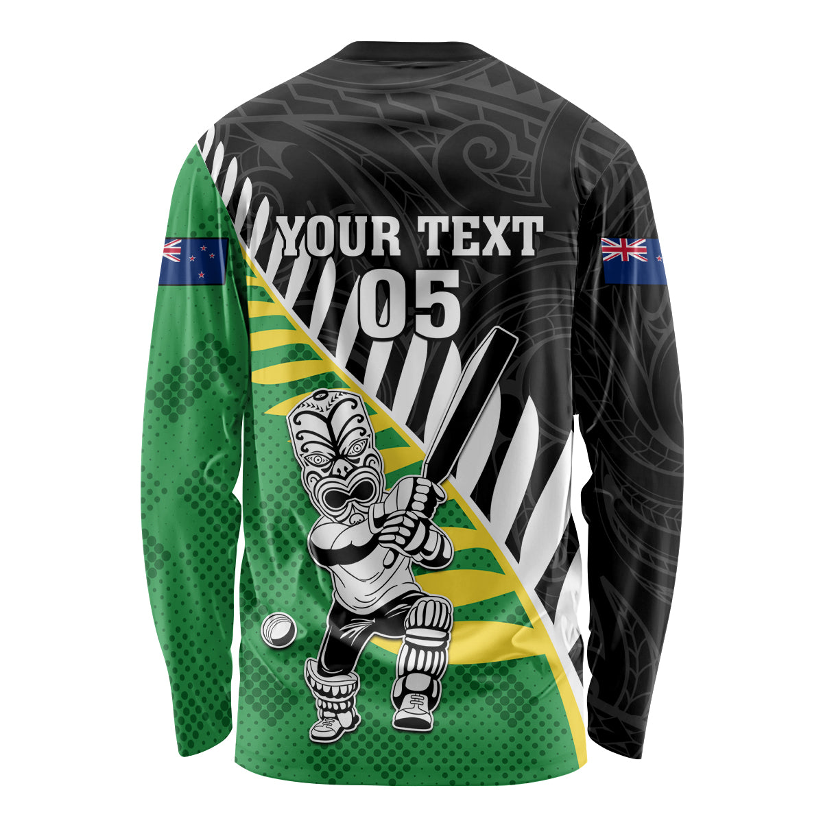 Custom New Zealand Central Districts Cricket Long Sleeve Shirt With Maori Pattern LT05 - Polynesian Pride