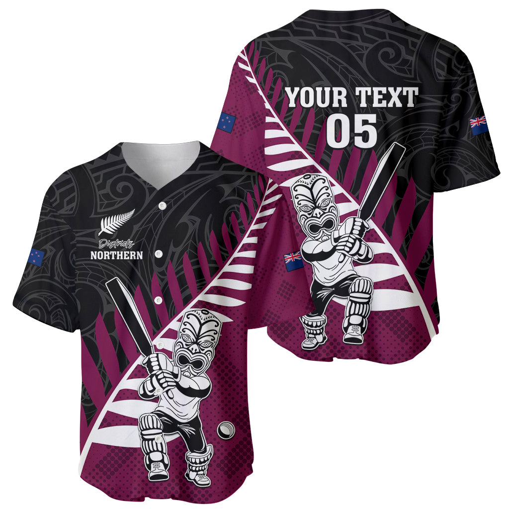 Custom New Zealand Northern Districts Cricket Baseball Jersey With Maori Pattern