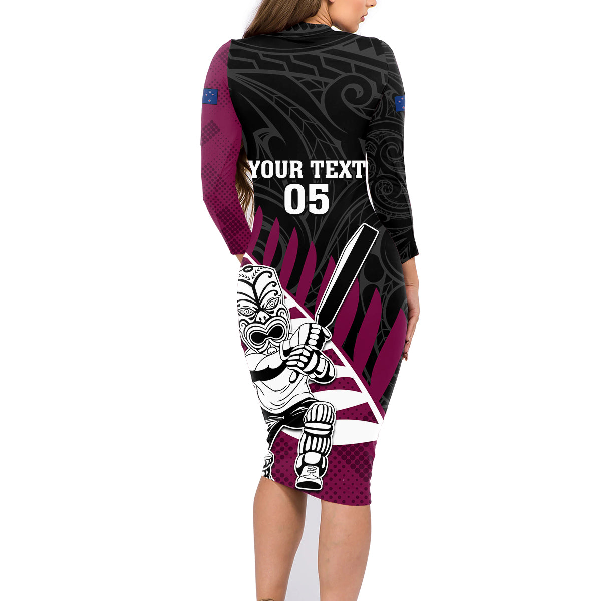 Custom New Zealand Northern Districts Cricket Family Matching Long Sleeve Bodycon Dress and Hawaiian Shirt With Maori Pattern