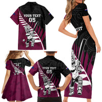 Custom New Zealand Northern Districts Cricket Family Matching Short Sleeve Bodycon Dress and Hawaiian Shirt With Maori Pattern