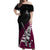 Custom New Zealand Northern Districts Cricket Off Shoulder Maxi Dress With Maori Pattern