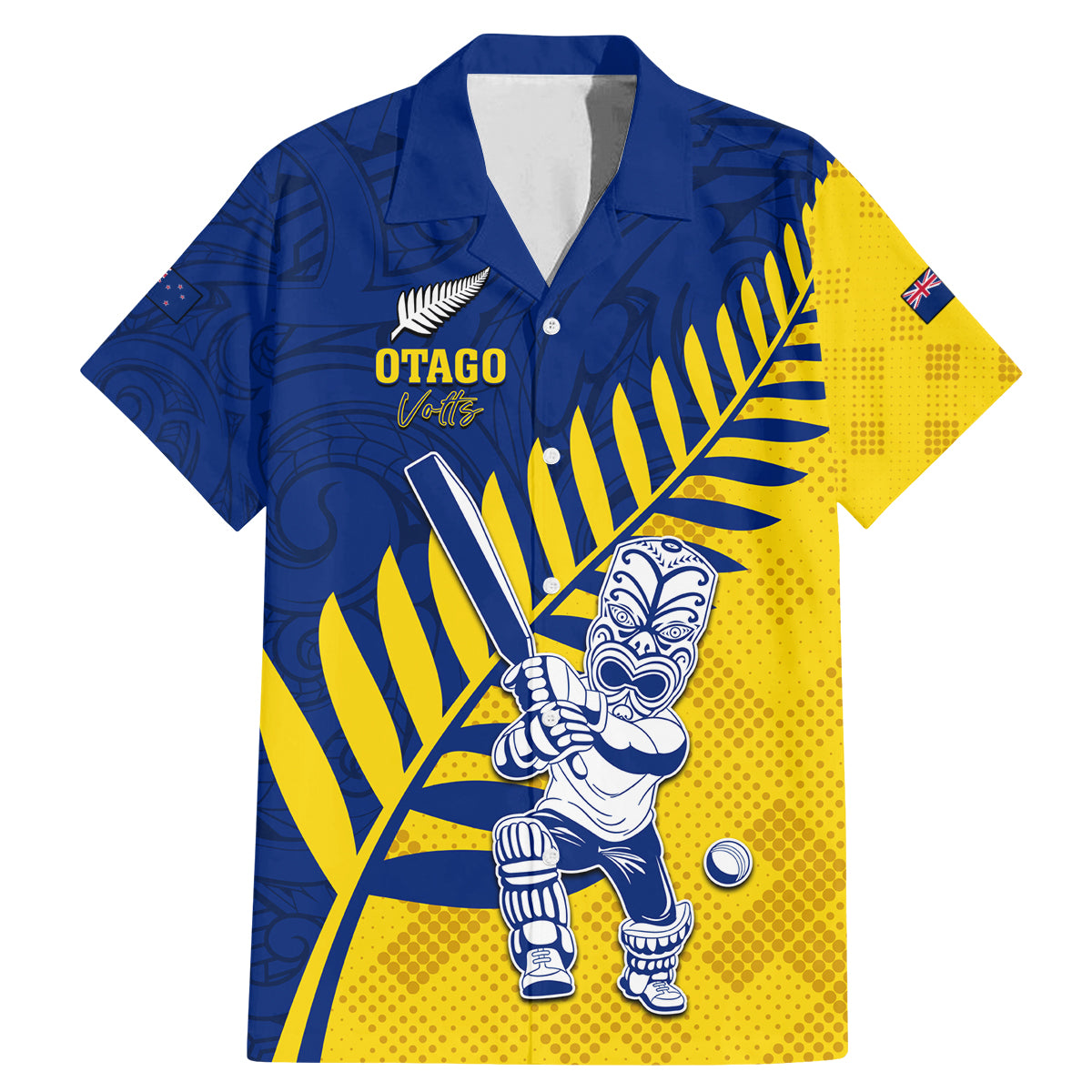 Custom New Zealand Otago Cricket Family Matching Mermaid Dress and Hawaiian Shirt With Maori Pattern