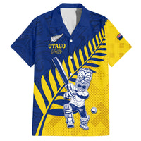 Custom New Zealand Otago Cricket Family Matching Summer Maxi Dress and Hawaiian Shirt With Maori Pattern LT05 Dad's Shirt - Short Sleeve Yellow - Polynesian Pride