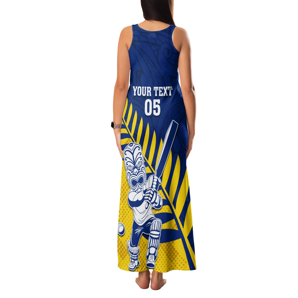 Custom New Zealand Otago Cricket Family Matching Tank Maxi Dress and Hawaiian Shirt With Maori Pattern
