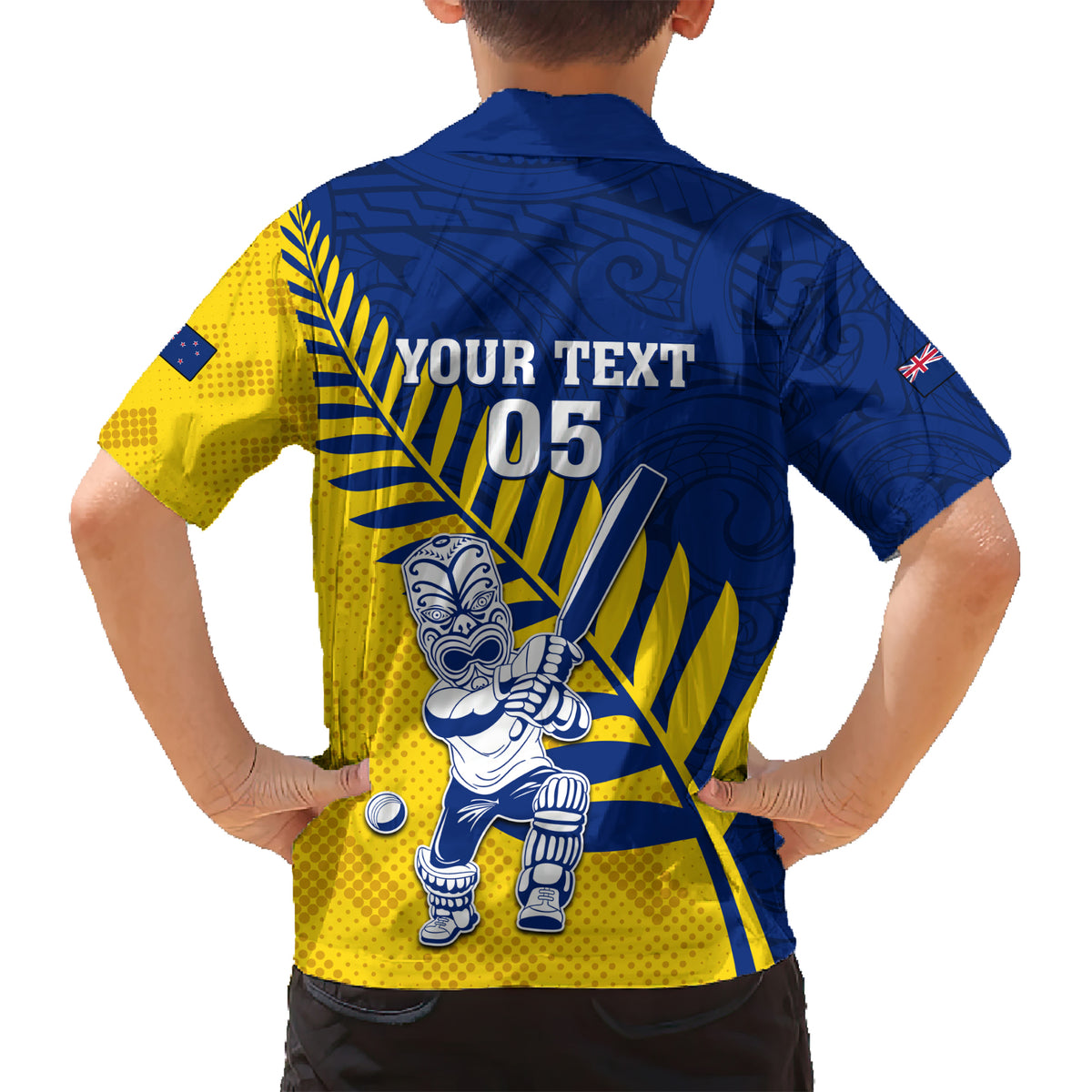 Custom New Zealand Otago Cricket Kid Hawaiian Shirt With Maori Pattern LT05 - Polynesian Pride
