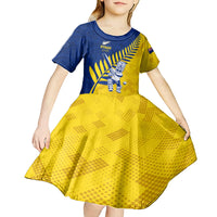 Custom New Zealand Otago Cricket Kid Short Sleeve Dress With Maori Pattern LT05 - Polynesian Pride