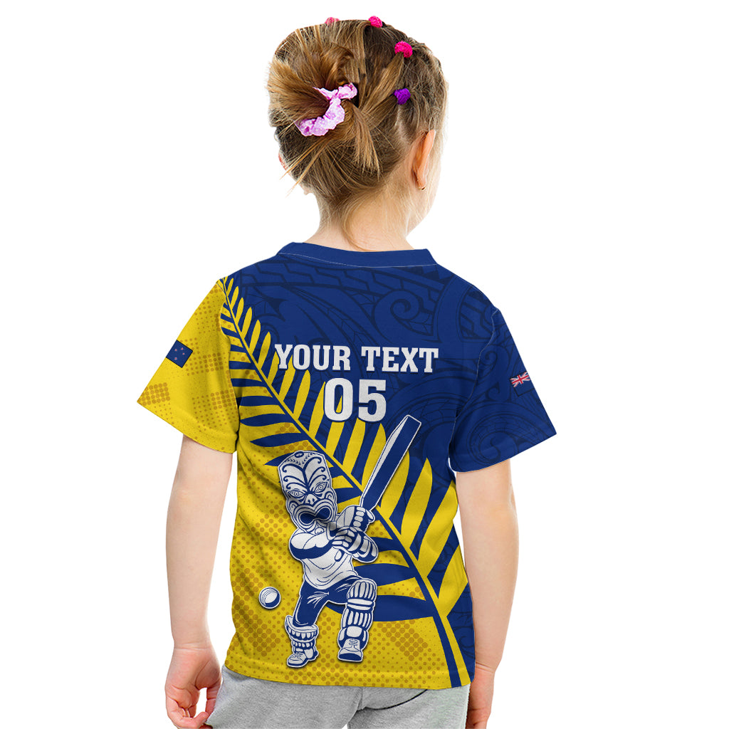 Custom New Zealand Otago Cricket Kid T Shirt With Maori Pattern LT05 - Polynesian Pride