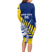 Custom New Zealand Otago Cricket Long Sleeve Bodycon Dress With Maori Pattern