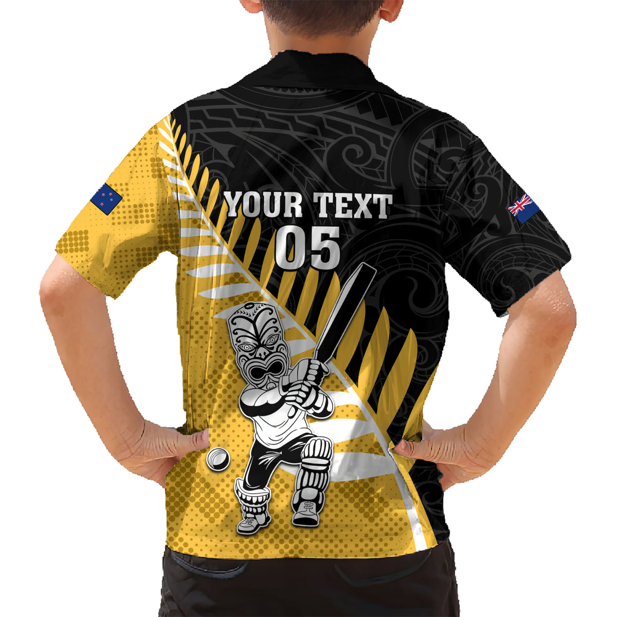 Custom New Zealand Wellington Cricket Kid Hawaiian Shirt With Maori Pattern LT05 - Polynesian Pride