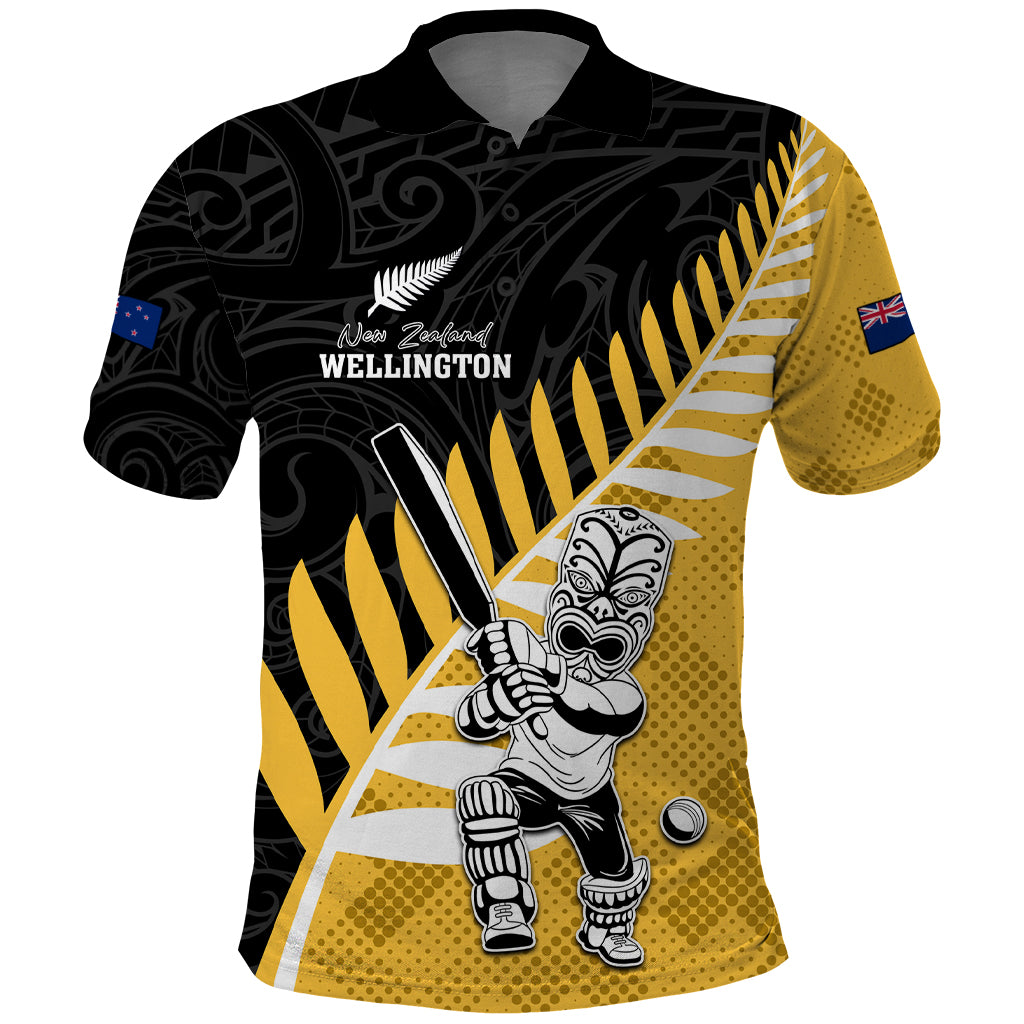 Custom New Zealand Wellington Cricket Polo Shirt With Maori Pattern LT05 Yellow - Polynesian Pride