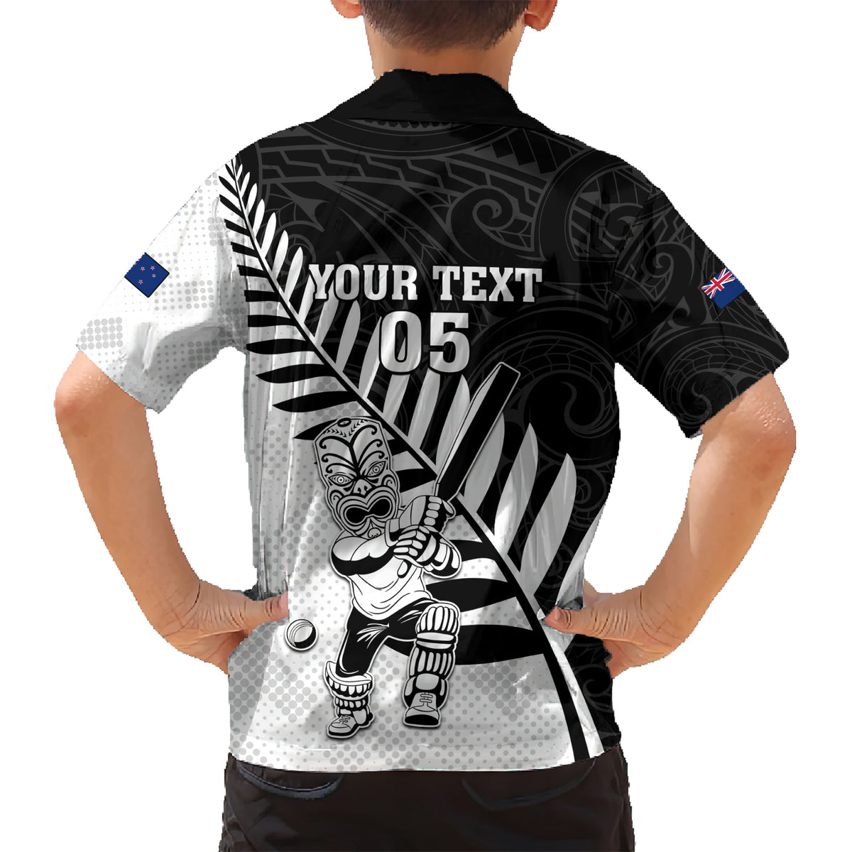 Custom New Zealand Cricket Family Matching Short Sleeve Bodycon Dress and Hawaiian Shirt With Maori Pattern LT05 - Polynesian Pride