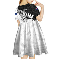 Custom New Zealand Cricket Kid Short Sleeve Dress With Maori Pattern LT05 - Polynesian Pride