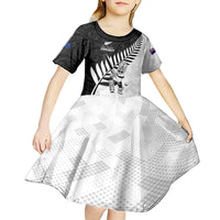 Custom New Zealand Cricket Kid Short Sleeve Dress With Maori Pattern LT05 - Polynesian Pride