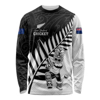 Custom New Zealand Cricket Long Sleeve Shirt With Maori Pattern