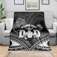 Happy Father's Day Blanket I Love You Dad Polynesian Style