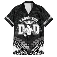 Personalised Happy Father's Day Family Matching Long Sleeve Bodycon Dress and Hawaiian Shirt I Love You Dad Polynesian Style