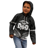 Personalised Happy Father's Day Kid Hoodie I Love You Dad Polynesian Style