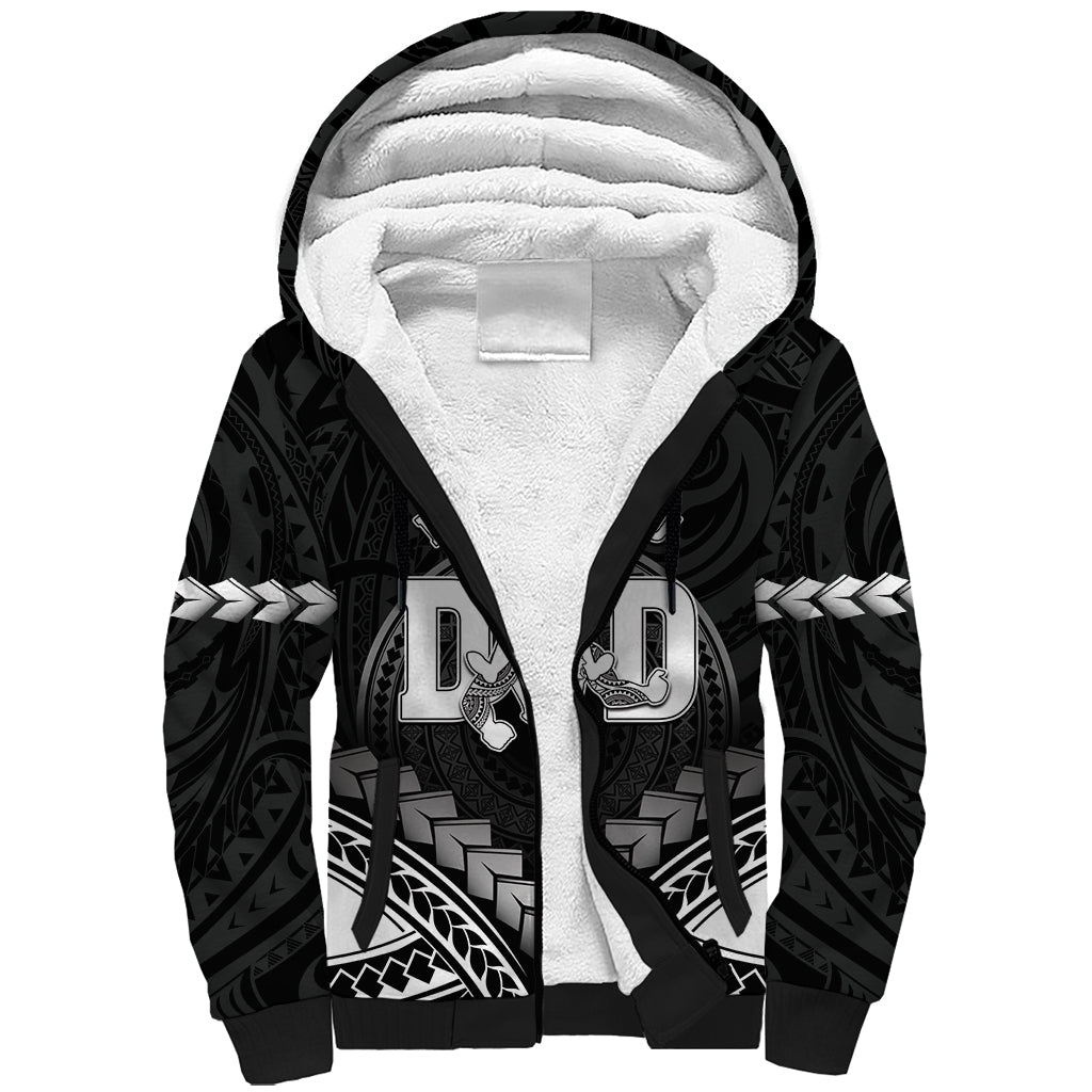 Personalised Happy Father's Day Sherpa Hoodie I Love You Dad Polynesian Style