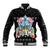 Guam Chamorro Baseball Jacket Tribal Latte Stone With Dolphins Black