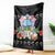 Guam Chamorro Blanket Tribal Latte Stone With Dolphins Black