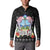 Guam Chamorro Button Sweatshirt Tribal Latte Stone With Dolphins Black