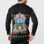 Guam Chamorro Button Sweatshirt Tribal Latte Stone With Dolphins Black