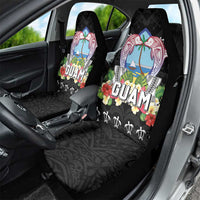 Guam Chamorro Car Seat Cover Tribal Latte Stone With Dolphins Black