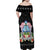 Guam Chamorro Family Matching Off Shoulder Maxi Dress and Hawaiian Shirt Tribal Latte Stone With Dolphins Black