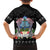Guam Chamorro Family Matching Summer Maxi Dress and Hawaiian Shirt Tribal Latte Stone With Dolphins Black