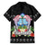 Guam Chamorro Family Matching Summer Maxi Dress and Hawaiian Shirt Tribal Latte Stone With Dolphins Black