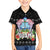Guam Chamorro Family Matching Summer Maxi Dress and Hawaiian Shirt Tribal Latte Stone With Dolphins Black