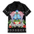 Guam Chamorro Hawaiian Shirt Tribal Latte Stone With Dolphins Black