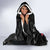 Guam Chamorro Hooded Blanket Tribal Latte Stone With Dolphins Black