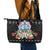 Guam Chamorro Leather Tote Bag Tribal Latte Stone With Dolphins Black