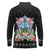 Guam Chamorro Long Sleeve Polo Shirt Tribal Latte Stone With Dolphins Black