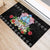 Guam Chamorro Rubber Doormat Tribal Latte Stone With Dolphins Black
