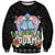 Guam Chamorro Sweatshirt Tribal Latte Stone With Dolphins Black