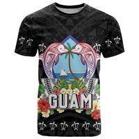 Guam Chamorro T Shirt Tribal Latte Stone With Dolphins Black