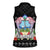 Guam Chamorro Women Sleeveless Polo Shirt Tribal Latte Stone With Dolphins Black