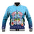 Guam Chamorro Baseball Jacket Tribal Latte Stone With Dolphins Blue