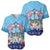 Guam Chamorro Baseball Jersey Tribal Latte Stone With Dolphins Blue