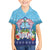 Guam Chamorro Family Matching Summer Maxi Dress and Hawaiian Shirt Tribal Latte Stone With Dolphins Blue