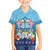Guam Chamorro Kid Hawaiian Shirt Tribal Latte Stone With Dolphins Blue
