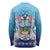 Guam Chamorro Long Sleeve Shirt Tribal Latte Stone With Dolphins Blue