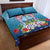 Guam Chamorro Quilt Bed Set Tribal Latte Stone With Dolphins Blue