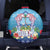 Guam Chamorro Spare Tire Cover Tribal Latte Stone With Dolphins Blue