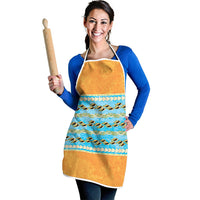 Hawaii Humuhumu Fish Maile Pikake Lei Apron Tribal Tapa Orange Version