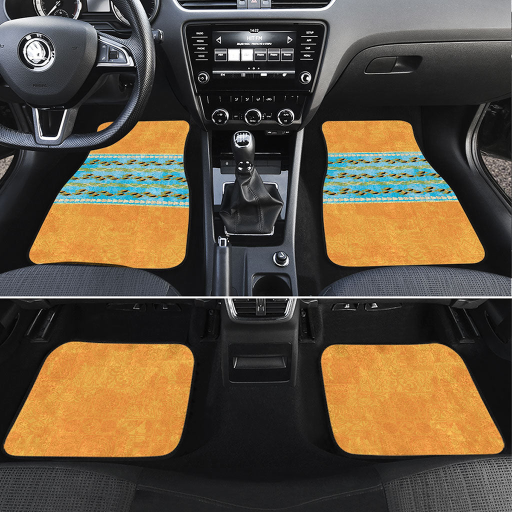 Hawaii Humuhumu Fish Maile Pikake Lei Car Mats Tribal Tapa Orange Version