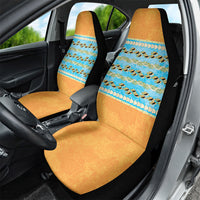 Hawaii Humuhumu Fish Maile Pikake Lei Car Seat Cover Tribal Tapa Orange Version